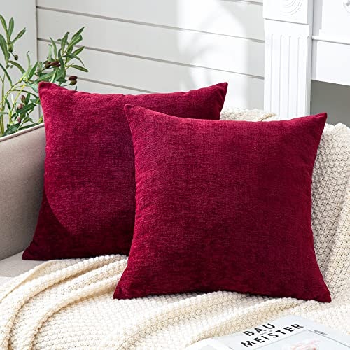 Gawamay 18"x18" Chenille Square Throw Pillow Covers 2-Pack: $13.76