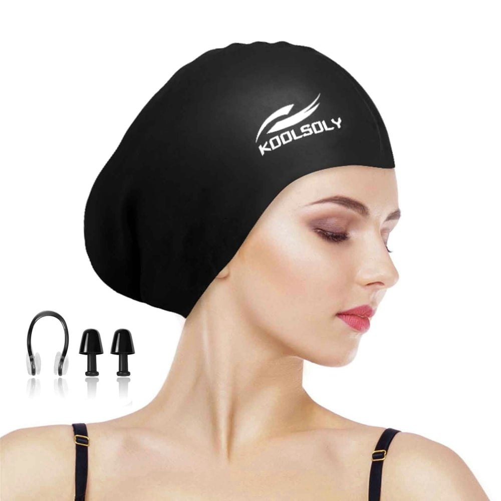 Butklnyts Silicone Swim Cap with Nose Clip and Earplugs: $10.79 Butklnyts Silicone Swim Cap with Nose Clip and Earplugs: $10.79