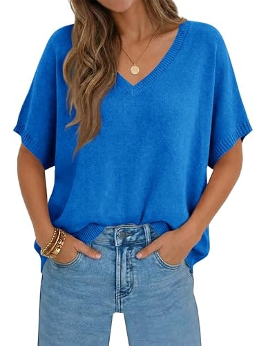 Saodimallsu Women's Oversized V-Neck Knit Pullover: $24.63 Saodimallsu Women's Oversized V-Neck Knit Pullover: $24.63