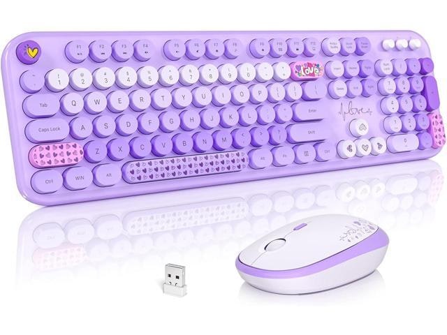 Mofii Wireless Retro Typewriter Keyboard and Mouse Combo: $77.98