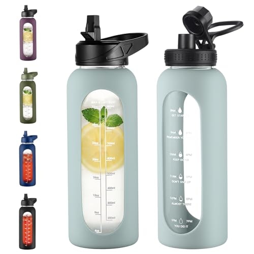 Ealgro 40-oz. Glass Water Bottle with Straw: $23.37