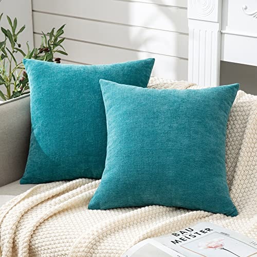 Gawamay 18"x18" Square Chenille Throw Pillow Cover 2-Pack: $16.14