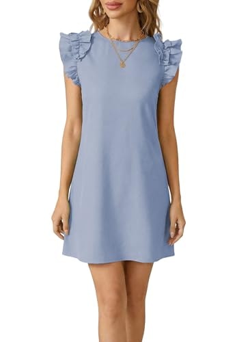 Spriolim Women's Ruffle Sleeve Crewneck Mini Dress: $16.99