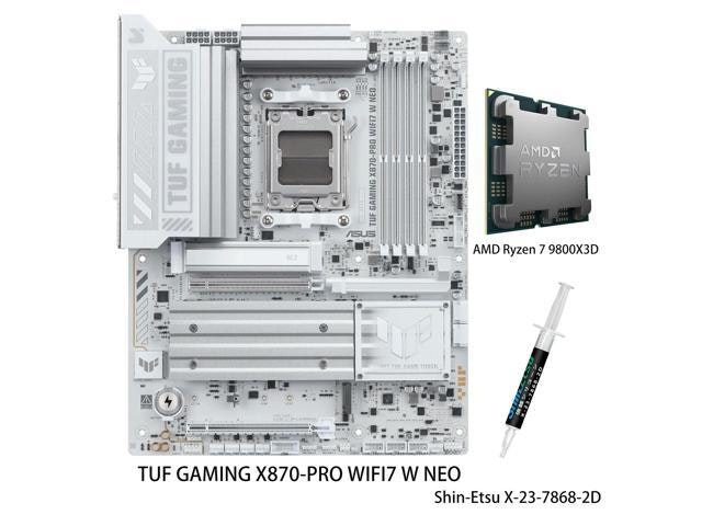 Asus TUF Gaming X870-PRO WiFi ATX Motherboard and AMD Ryzen 7 9800X3D Processor Combo: $1,259.99 Asus TUF Gaming X870-PRO WiFi ATX Motherboard and AMD Ryzen 7 9800X3D Processor Combo: $1,259.99