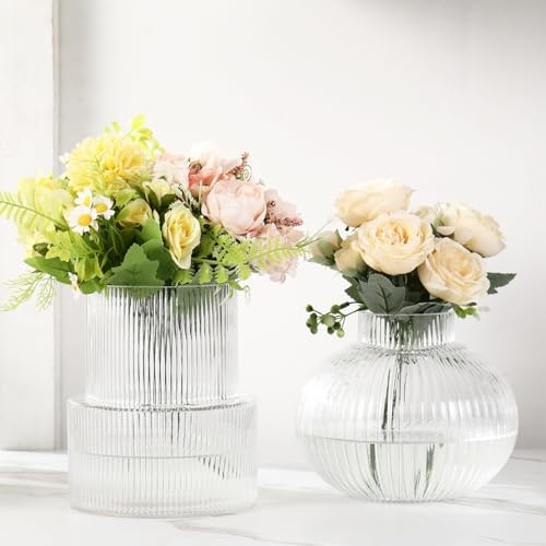 Yanwe1 Ribbed Glass Vase 2-Pack: $38.24