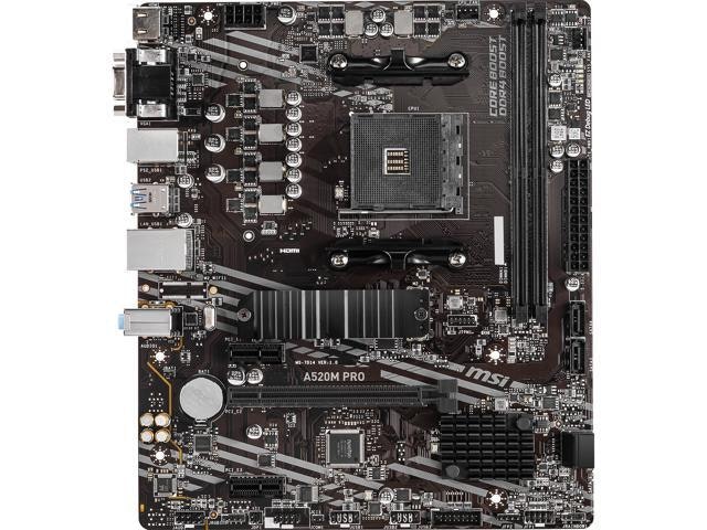 MSI A520M Pro AM4 Micro ATX Motherboard: $119.90 MSI A520M Pro AM4 Micro ATX Motherboard: $119.90
