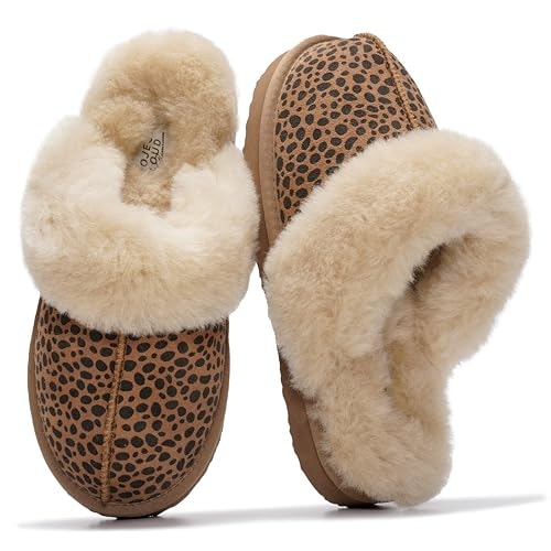 Women's Genuine Leather Fur-Lined Clog Slippers: $42.42