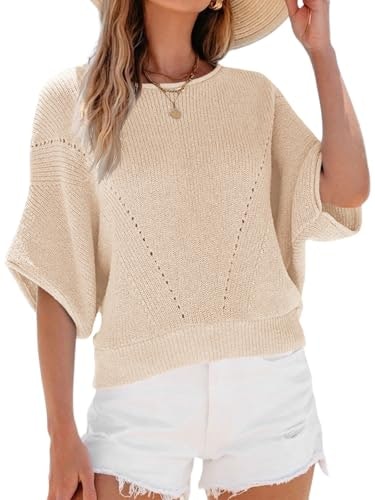 Saodimallsu Women's Batwing Sleeve Knit Crew Neck Pullover: $24.94 Saodimallsu Women's Batwing Sleeve Knit Crew Neck Pullover: $24.94