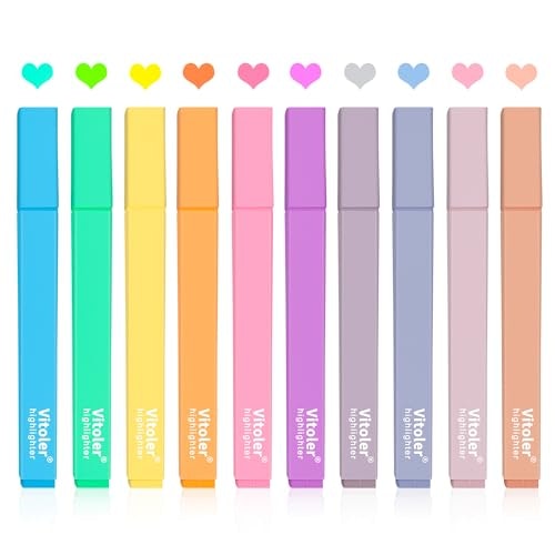 Vitoler Aesthetic Chisel Tip Highlighter 10-Pack: $7.68 Vitoler Aesthetic Chisel Tip Highlighter 10-Pack: $7.68