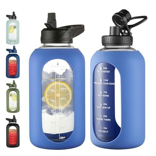 Ealgro 64-ounce Glass Water Bottle with Straw: $22.94