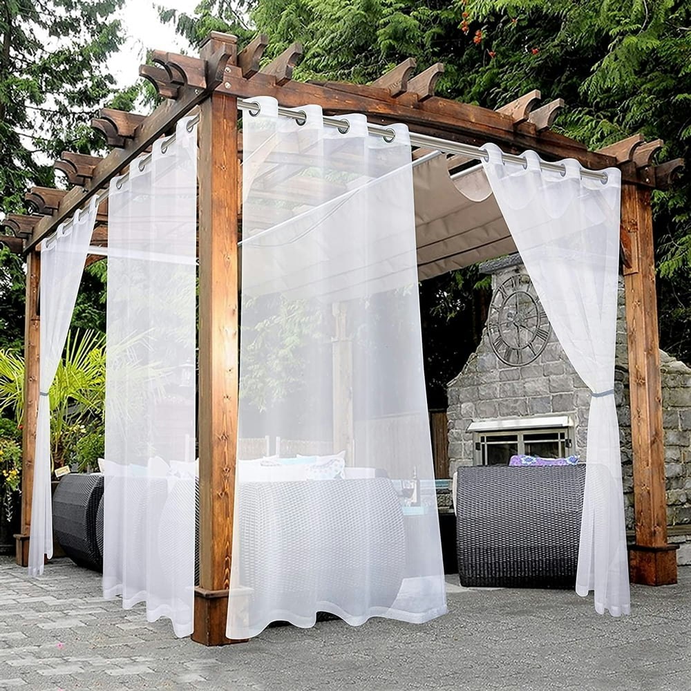 Lushvida Waterproof Outdoor Sheer Curtains 2-Panel Set: $15.99 Lushvida Waterproof Outdoor Sheer Curtains 2-Panel Set: $15.99