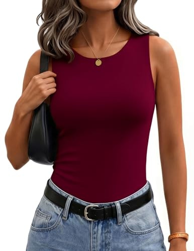 Zeagoo Women's Double-Lined Crew Neck Tank Top: $12.72