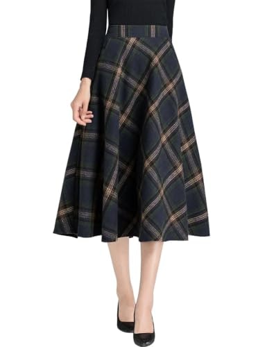 Women's A-Line Pleated Midi Plaid Skirt: $36.53 Women's A-Line Pleated Midi Plaid Skirt: $36.53