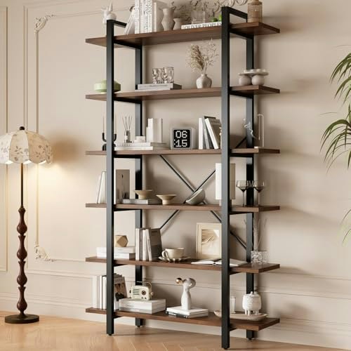 Lzdongman 6-Tier Industrial Bookshelf: $159.80 Lzdongman 6-Tier Industrial Bookshelf: $159.80