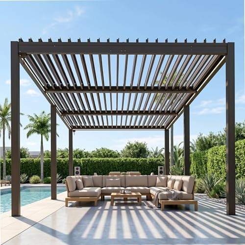 Domi 10x20 Louvered Metal Pergola: $1,699.99 Domi 10x20 Louvered Metal Pergola: $1,699.99