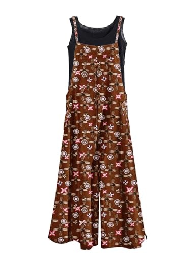 Yesno Women's Wide Leg Floral Bib Overalls: $25.28 Yesno Women's Wide Leg Floral Bib Overalls: $25.28