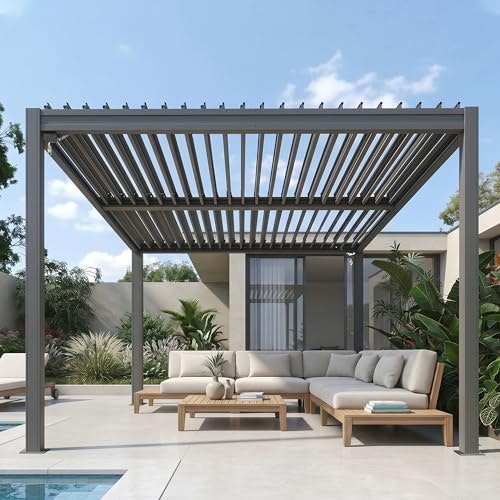 Domi 10x12-Foot Louvered Metal Pergola: $1,104.99 Domi 10x12-Foot Louvered Metal Pergola: $1,104.99