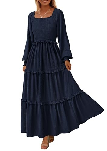 Prettygarden Women's Boho Smocked Long Sleeve Maxi Dress: $36.79 Prettygarden Women's Boho Smocked Long Sleeve Maxi Dress: $36.79
