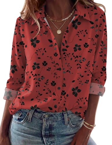 Zeagoo Women's Floral Long Sleeve Button Down Blouse: $14.97 Zeagoo Women's Floral Long Sleeve Button Down Blouse: $14.97