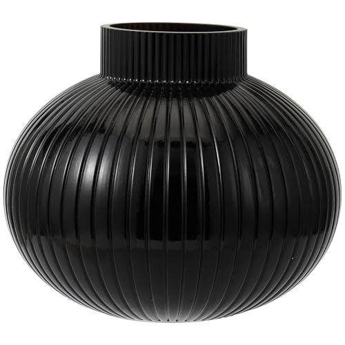 Yanwe1 6-Inch Black Ribbed Glass Vase: $25.49