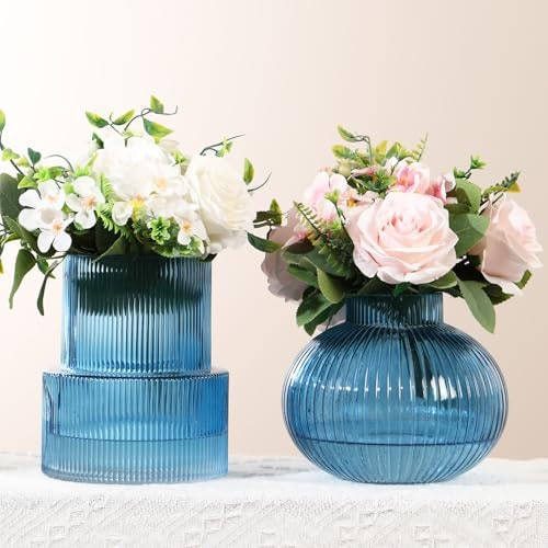 Yanwe1 Ribbed Glass Vase 2-Pack: $36.54