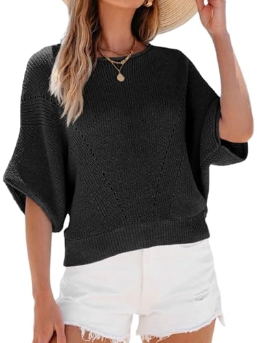 Saodimallsu Women's Batwing Sleeve Knit Crew Neck Pullover: $23.71 Saodimallsu Women's Batwing Sleeve Knit Crew Neck Pullover: $23.71