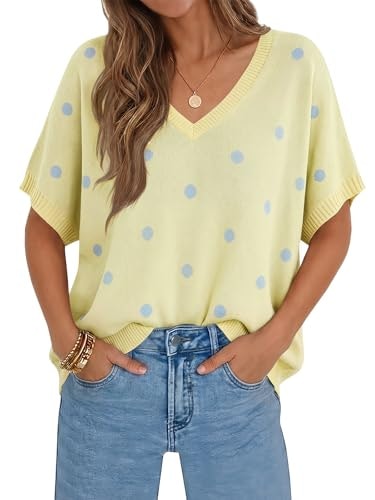 Saodimallsu Women's Oversized V-Neck Knit Pullover: $29.74