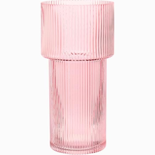 Yanwe1 12-Inch Pink Glass Fluted Vase: $29.74 Yanwe1 12-Inch Pink Glass Fluted Vase: $29.74