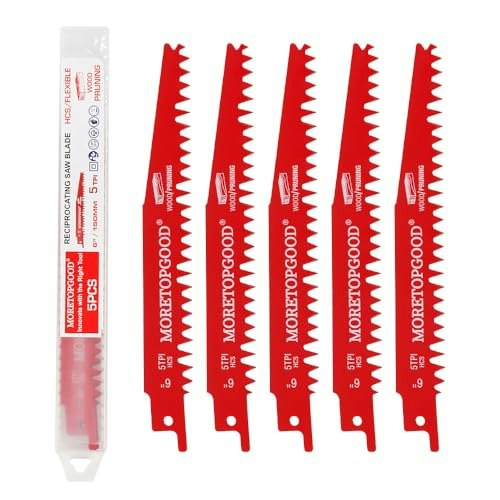 Moretopgood 6-Inch Wood Pruning Reciprocating Saw Blades 5-Pack: $6.13