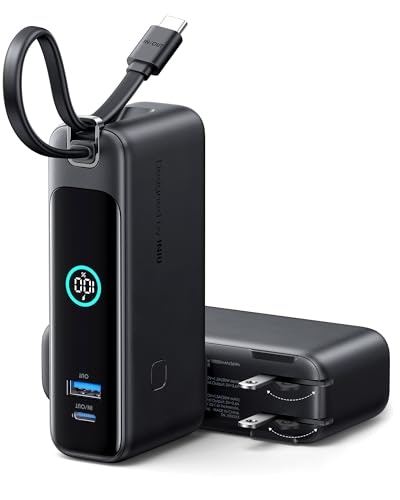 INIU 30W Fast Charging Portable Charger with Built-in Cable: $26.30