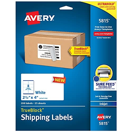 Avery 2.5" x 4" Printable Shipping Labels 200-Pack: $10.98 Avery 2.5" x 4" Printable Shipping Labels 200-Pack: $10.98
