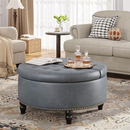 FiveWillowise 31.5-Inch Large Round Storage Ottoman: $149.98
