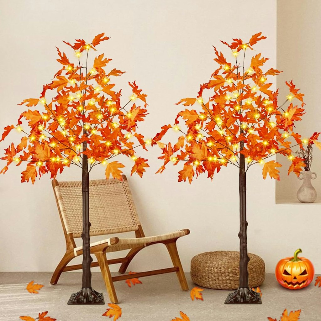 4-Foot Lighted Maple Tree Decor 2-Pack: $35.99