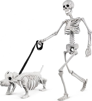 3-Foot Human & Dog Skeleton Halloween Set for $28 + free shipping