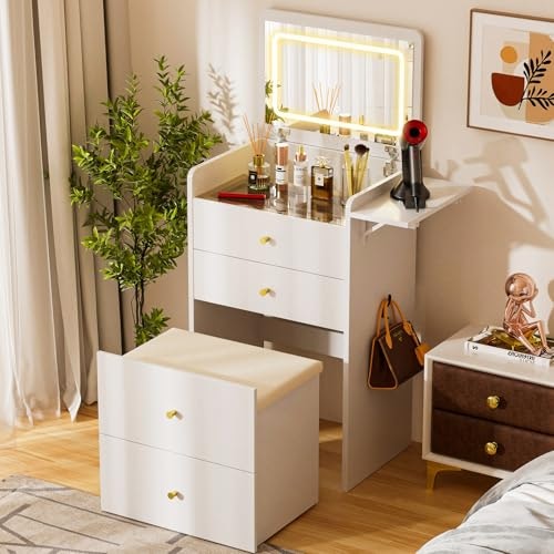 Comhoma Vanity Desk with Mirror and Stool: $129.51 Comhoma Vanity Desk with Mirror and Stool: $129.51