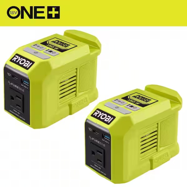 Ryobi 18V ONE+ 150W Battery Inverter 2-Pack: $99