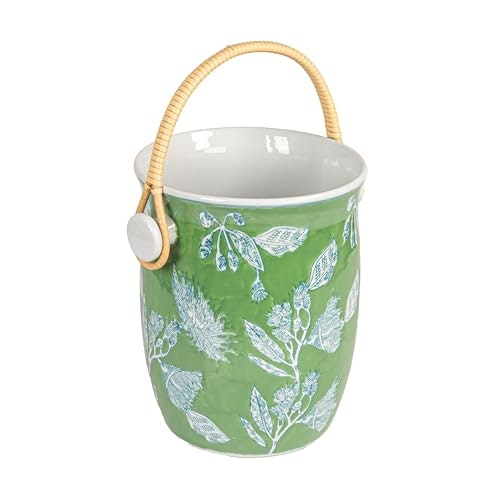 Creative Co-Op Ceramic Wine Cooler with Bamboo Handles: $45.59