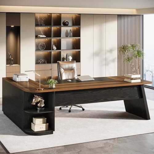 Tribesigns 79-Inch L-Shaped Executive Desk with Cabinet: $339.99 Tribesigns 79-Inch L-Shaped Executive Desk with Cabinet: $339.99
