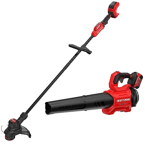Craftsman V20 Brushless Cordless String Trimmer and Blower Combo Kit: $153