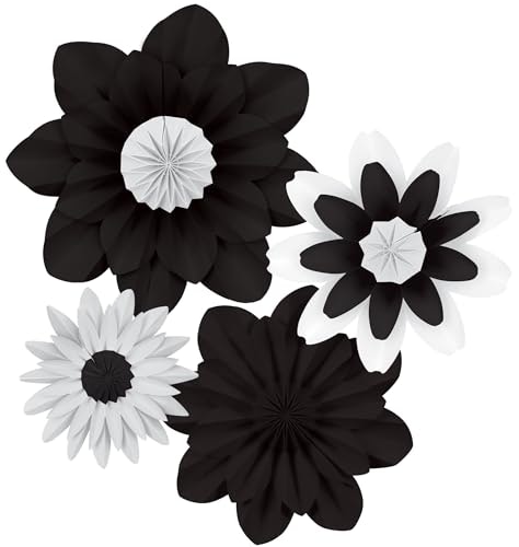 Teacher Created Resources Black and White Paper Flower Decorations: $14.38