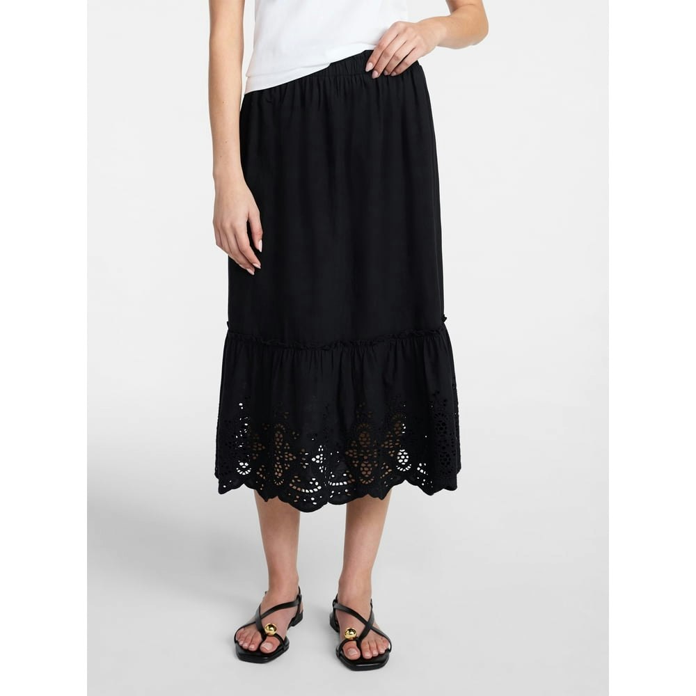 Time and Tru Women's Cotton Eyelet Hem Midi Skirt: $10.16 Time and Tru Women's Cotton Eyelet Hem Midi Skirt: $10.16