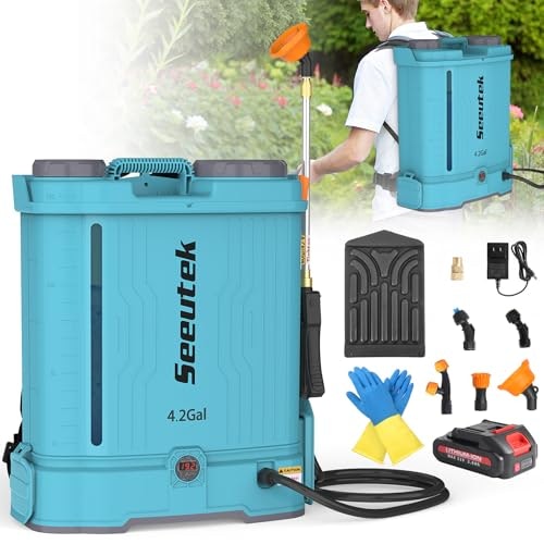 Seeutek 4.2-Gallon Battery-Powered Backpack Sprayer: $49.99 Seeutek 4.2-Gallon Battery-Powered Backpack Sprayer: $49.99