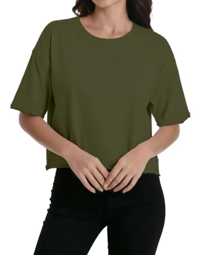 Women's Cotton Crewneck Athletic Crop Top: $9.98 Women's Cotton Crewneck Athletic Crop Top: $9.98