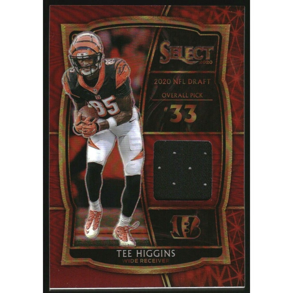 Tee Higgins 2020 Panini Select Prizm Red Draft Selections Card: $25 Tee Higgins 2020 Panini Select Prizm Red Draft Selections Card: $25