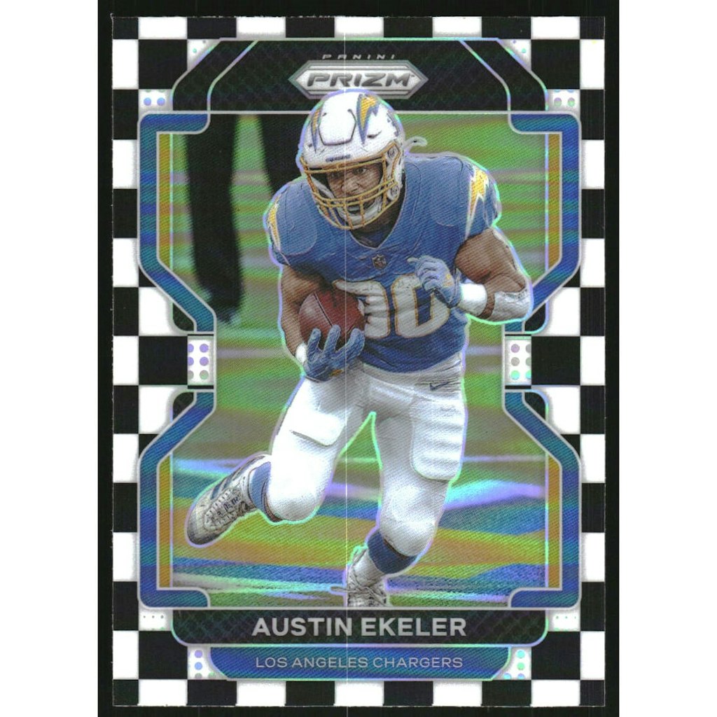 2021 Panini Prizm Austin Ekeler Black and White Checker #170: $22.50 2021 Panini Prizm Austin Ekeler Black and White Checker #170: $22.50
