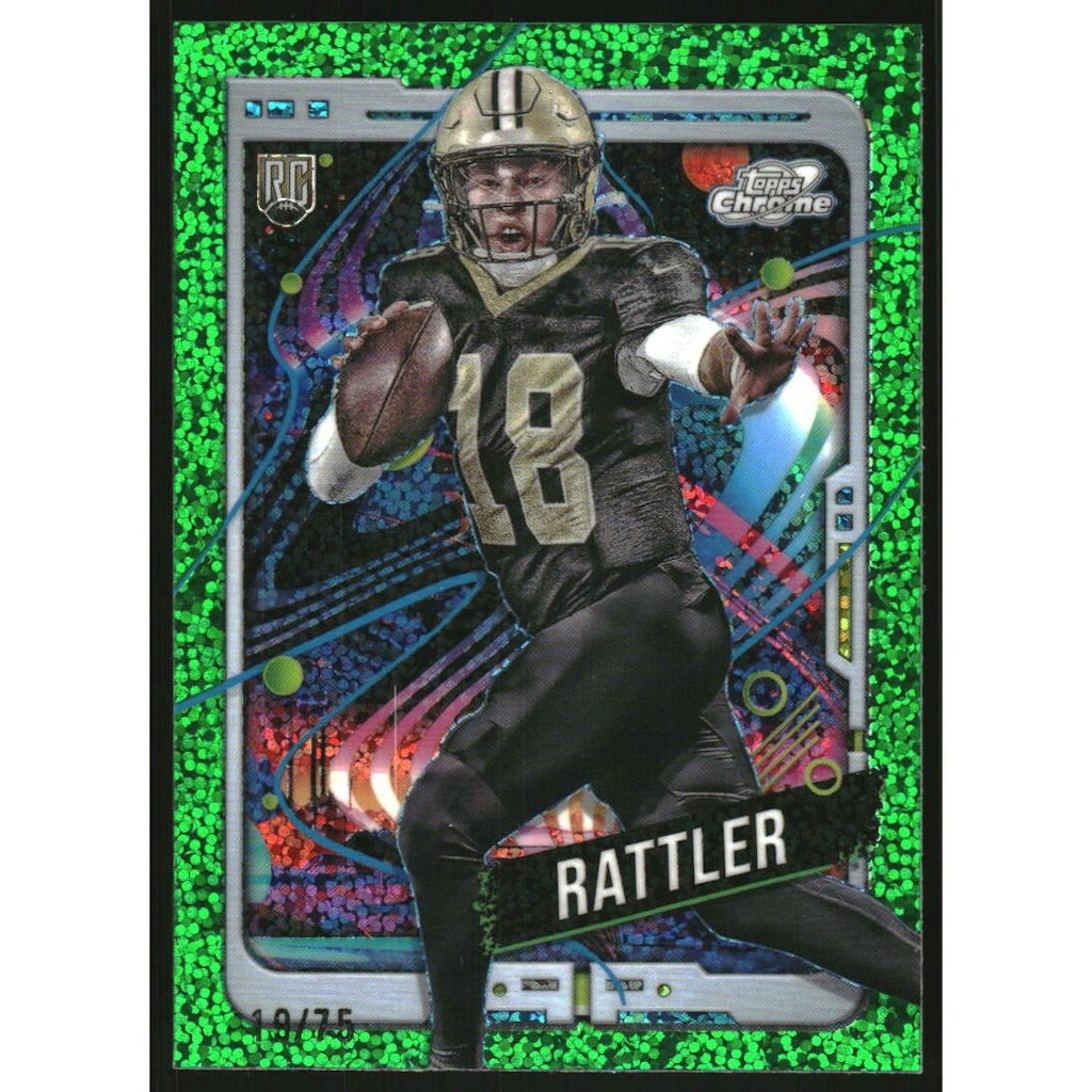 2024 Topps Cosmic Chrome Spencer Rattler Green Space Dust Refractor Card: $10.80 2024 Topps Cosmic Chrome Spencer Rattler Green Space Dust Refractor Card: $10.80