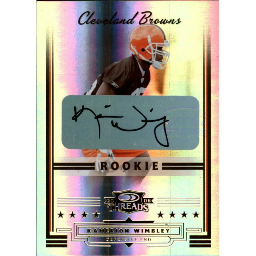 2006 Donruss Threads Kamerion Wimbley Rookie Autograph Card: $13.50 2006 Donruss Threads Kamerion Wimbley Rookie Autograph Card: $13.50