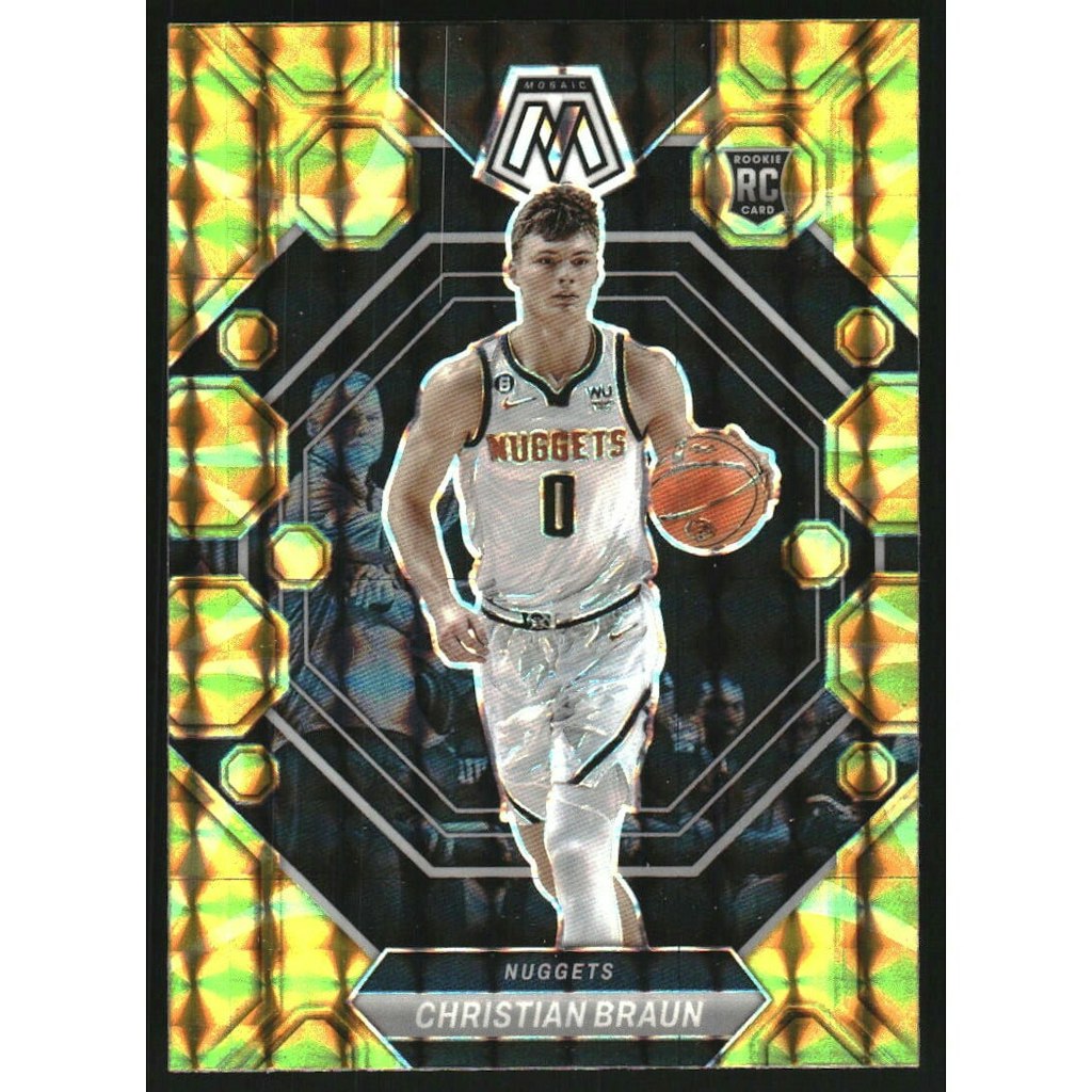 2022-23 Panini Mosaic Christian Braun Reactive Yellow Card: $10.80 2022-23 Panini Mosaic Christian Braun Reactive Yellow Card: $10.80