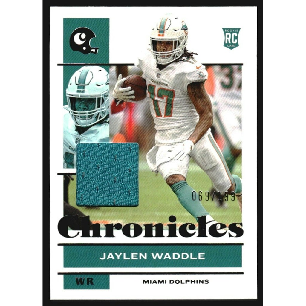 2021 Panini Chronicles Jaylen Waddle Jersey Card: $22.50 2021 Panini Chronicles Jaylen Waddle Jersey Card: $22.50