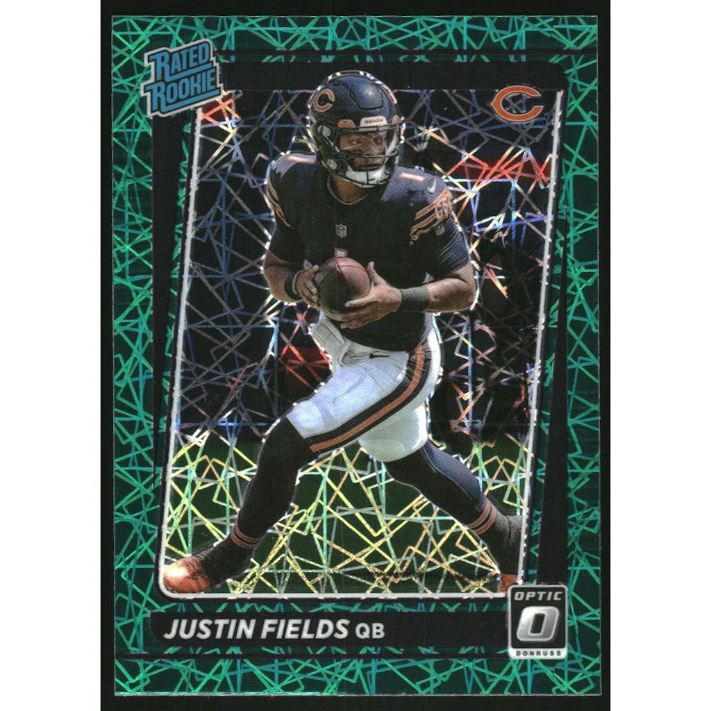 2021 Donruss Optic Justin Fields Teal Velocity Rookie Card: $20 2021 Donruss Optic Justin Fields Teal Velocity Rookie Card: $20